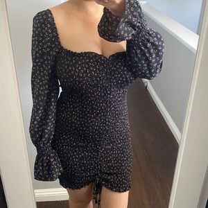 Black dress with floral print